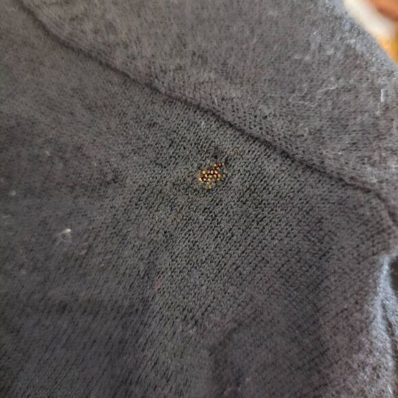 Garnet Hill Open Front Cardigan Sweater Jacket Wool Silk Cashmere Black Size S - Picture 7 of 7